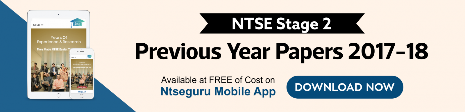 NTSE Stage 2 Previous Year Papers 2017-18