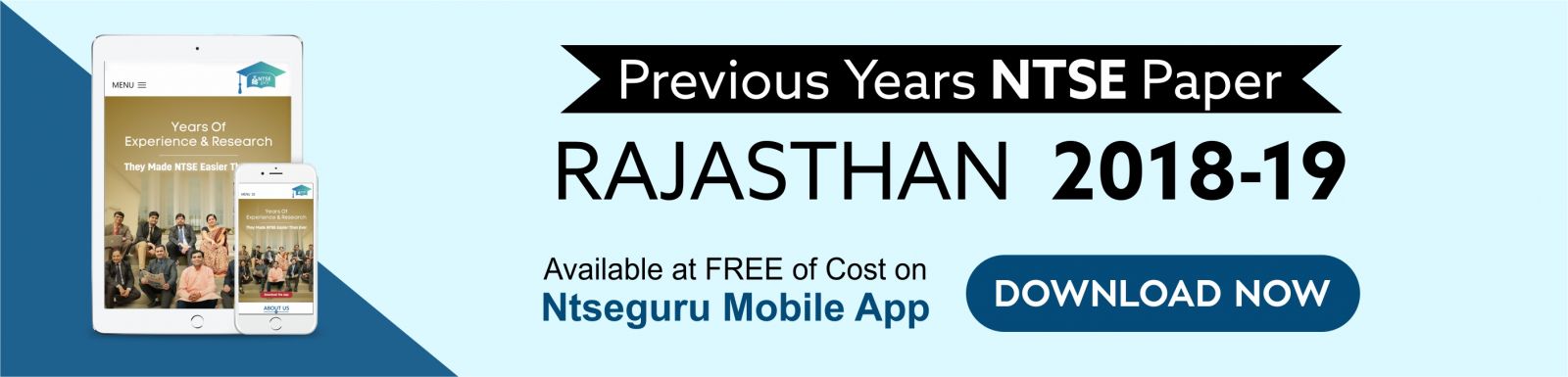 NTSE Previous Year Paper RajasthanÂ 2018-19