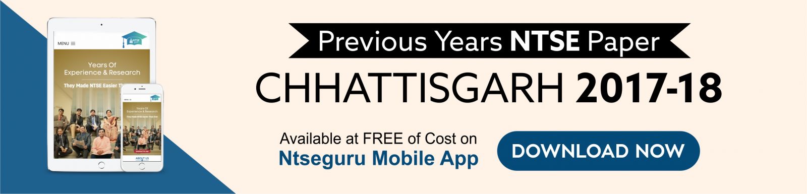 NTSE Previous Year Papers Chhattisgarh 2017-18