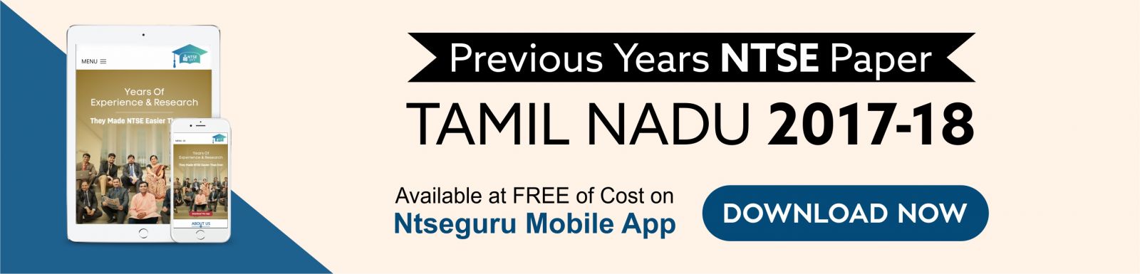 NTSE Previous Year Question PapersÂ Tamil Nadu 2017-18