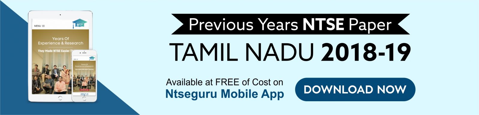 NTSE Previous Year Question PapersÂ Tamil Nadu 2018-19