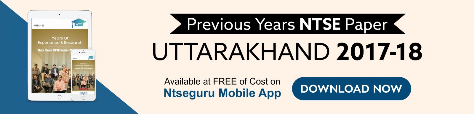 NTSE Previous Year Paper Uttarakhand 2017-18