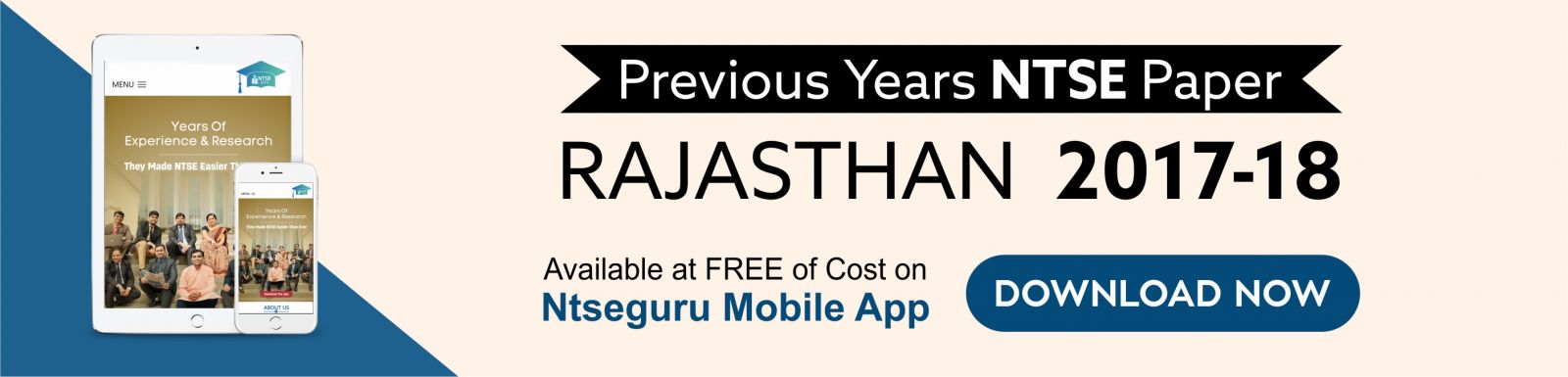 NTSE Previous Year Paper RajasthanÂ 2017-18